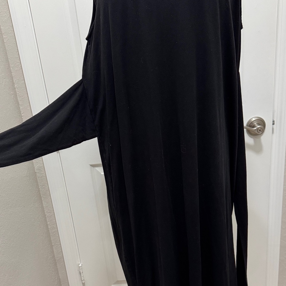 Eileen Fisher Black Sleeveless Dress with Front Tie - Picture 3 of 8